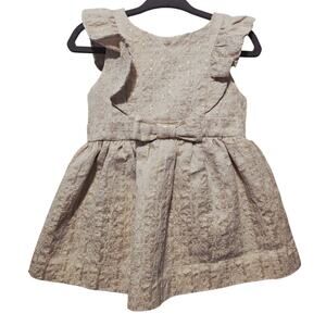 Genuine Kids From OshKosh Beige Gold Threading Baby Dress 12M
